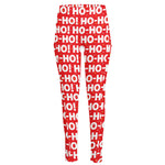 Christmas Ho Ho Ho Pattern Print High-Waisted Pocket Leggings