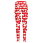 Christmas Ho Ho Ho Pattern Print High-Waisted Pocket Leggings