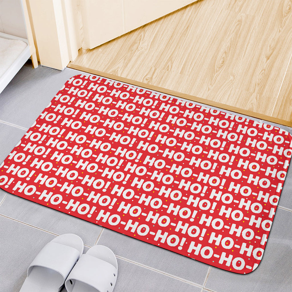Christmas Ho Ho Ho Pattern Print Indoor Door Mat
