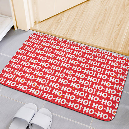 Christmas Ho Ho Ho Pattern Print Indoor Door Mat