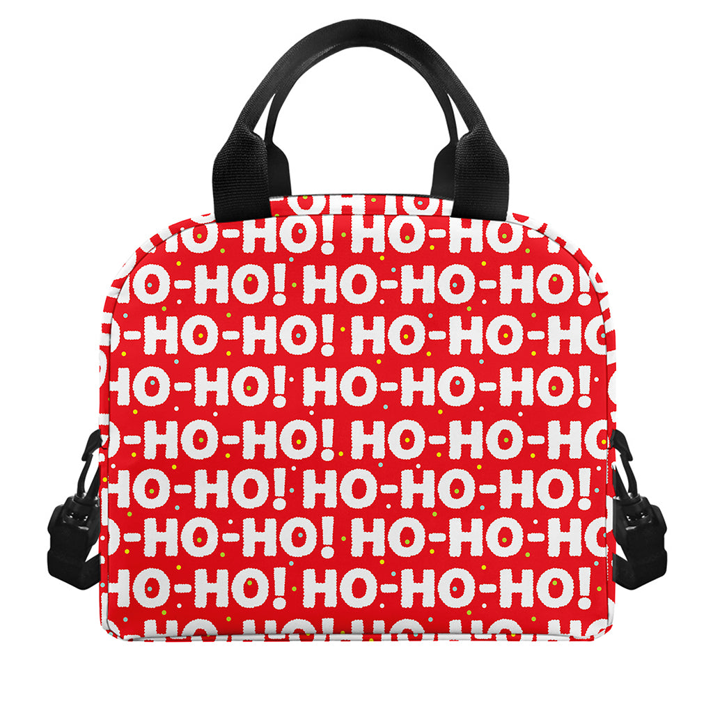 Christmas Ho Ho Ho Pattern Print Insulated Lunch Bag