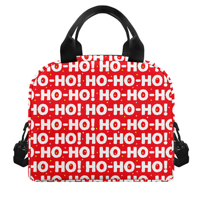 Christmas Ho Ho Ho Pattern Print Insulated Lunch Bag