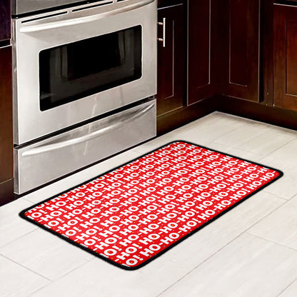 Christmas Ho Ho Ho Pattern Print Kitchen Mat