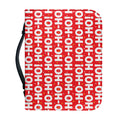 Christmas Ho Ho Ho Pattern Print Leather Bible Cover