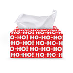 Christmas Ho Ho Ho Pattern Print Leather Tissue Box Cover
