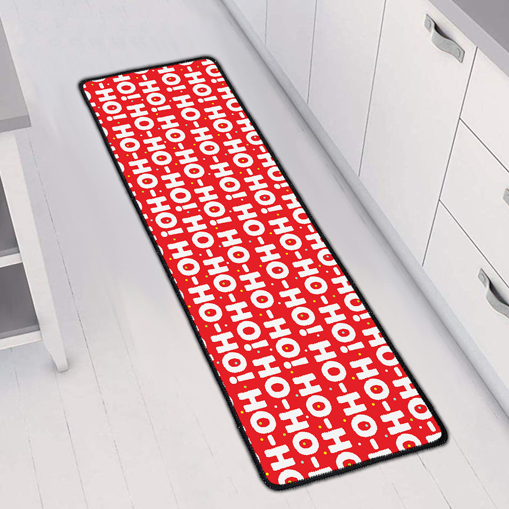 Christmas Ho Ho Ho Pattern Print Long Kitchen Mat