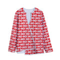 Christmas Ho Ho Ho Pattern Print Long Sleeve Short Coat