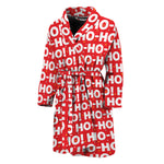 Christmas Ho Ho Ho Pattern Print Men's Bathrobe