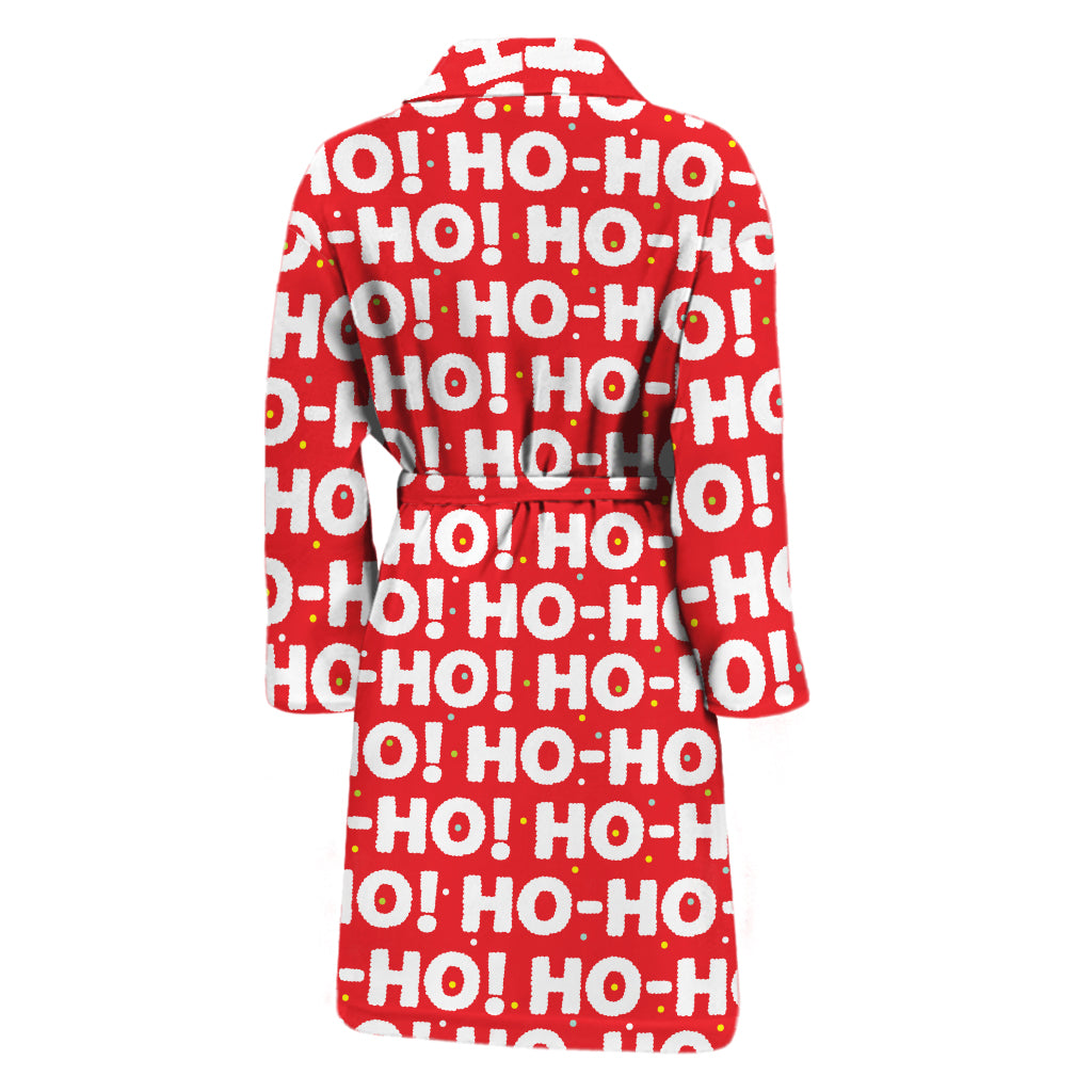 Christmas Ho Ho Ho Pattern Print Men's Bathrobe