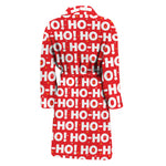 Christmas Ho Ho Ho Pattern Print Men's Bathrobe