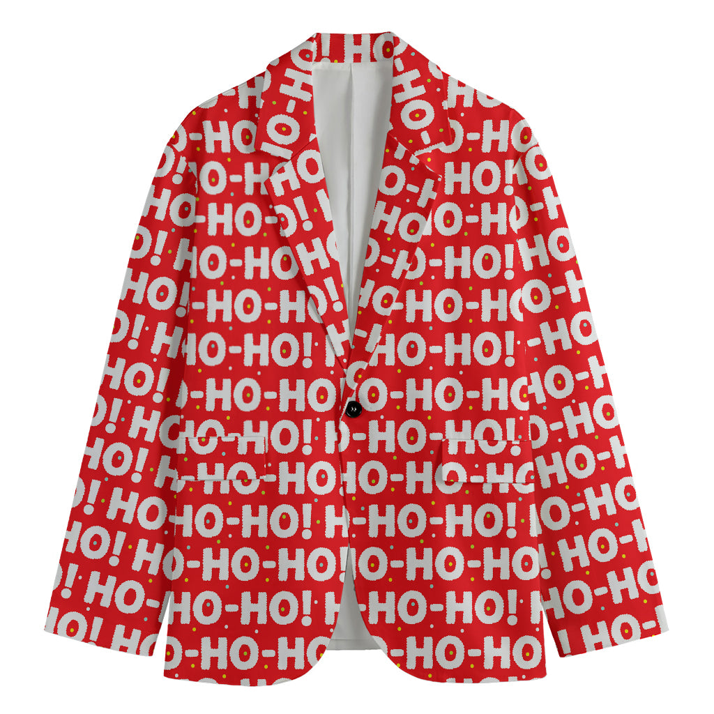 Christmas Ho Ho Ho Pattern Print Men's Blazer