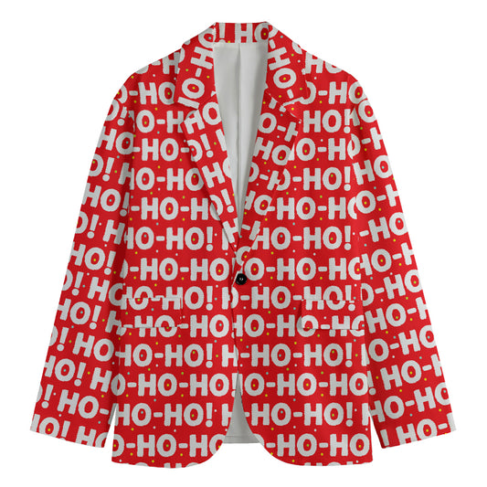 Christmas Ho Ho Ho Pattern Print Men's Blazer