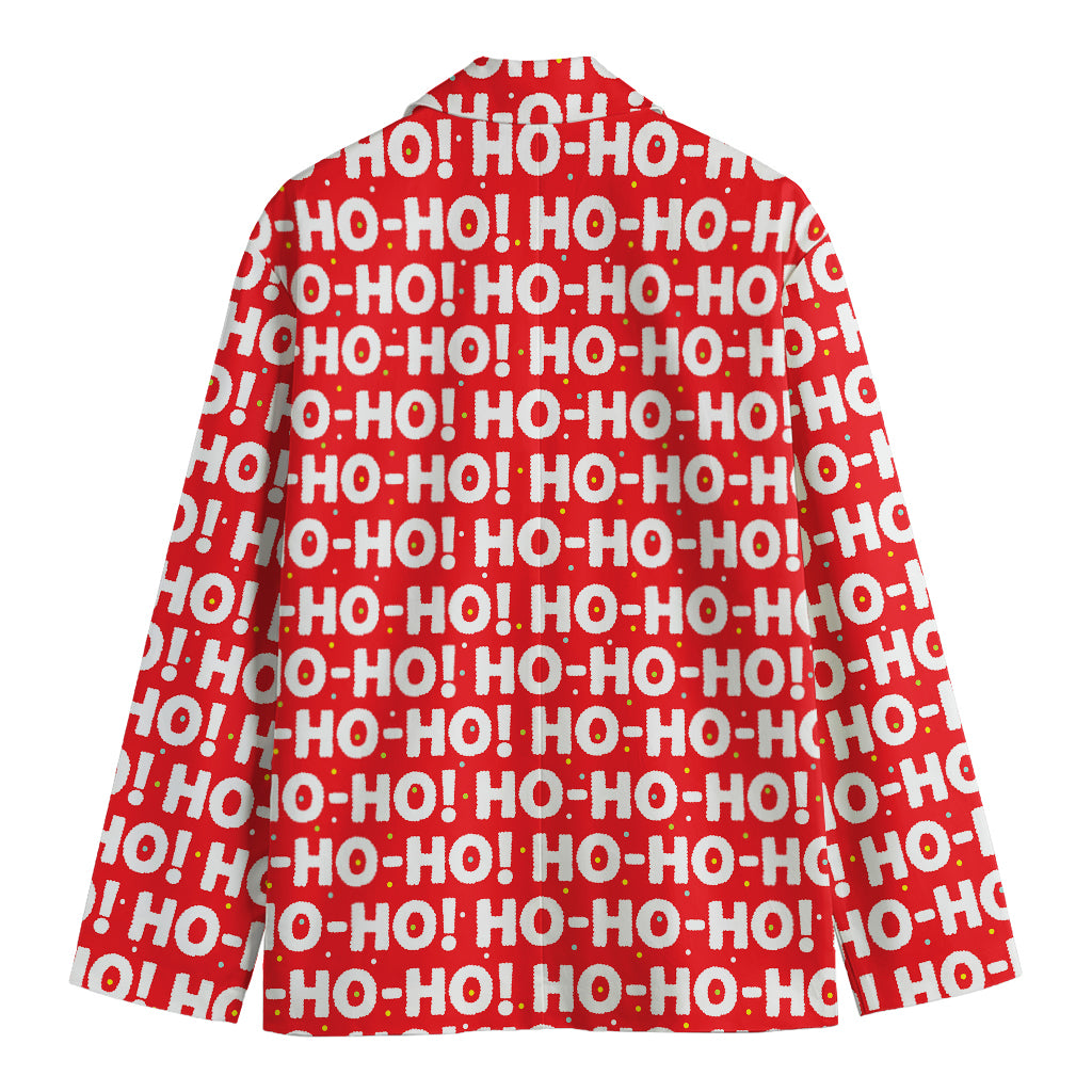 Christmas Ho Ho Ho Pattern Print Men's Blazer