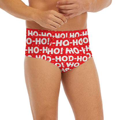 Christmas Ho Ho Ho Pattern Print Men's Briefs