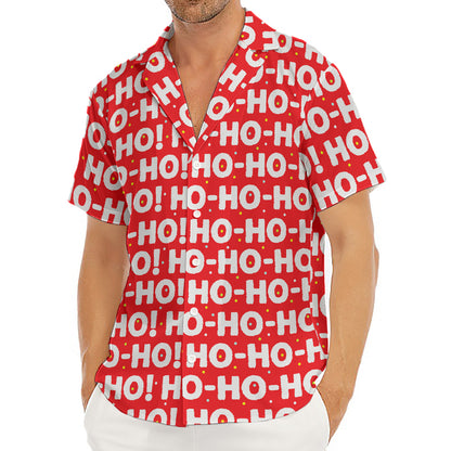 Christmas Ho Ho Ho Pattern Print Men's Deep V-Neck Shirt