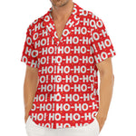 Christmas Ho Ho Ho Pattern Print Men's Deep V-Neck Shirt