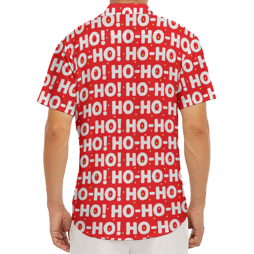 Christmas Ho Ho Ho Pattern Print Men's Deep V-Neck Shirt
