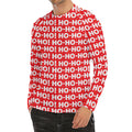 Christmas Ho Ho Ho Pattern Print Men's Long Sleeve Rash Guard