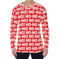 Christmas Ho Ho Ho Pattern Print Men's Long Sleeve T-Shirt