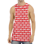 Christmas Ho Ho Ho Pattern Print Men's Muscle Tank Top