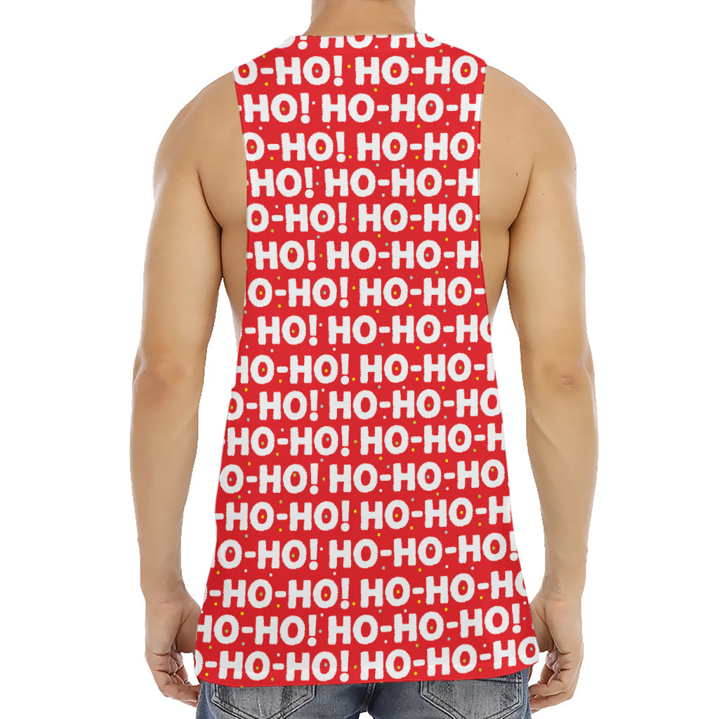 Christmas Ho Ho Ho Pattern Print Men's Muscle Tank Top
