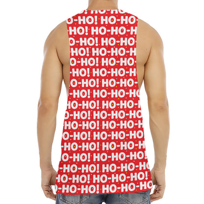 Christmas Ho Ho Ho Pattern Print Men's Muscle Tank Top