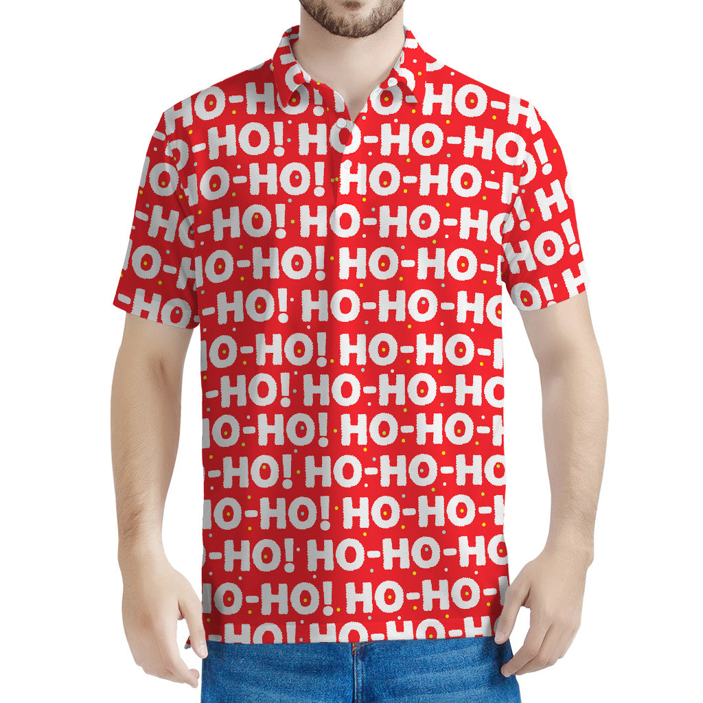 Christmas Ho Ho Ho Pattern Print Men's Polo Shirt