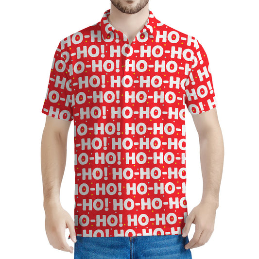 Christmas Ho Ho Ho Pattern Print Men's Polo Shirt