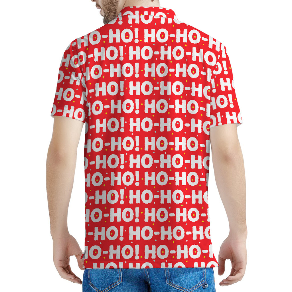 Christmas Ho Ho Ho Pattern Print Men's Polo Shirt