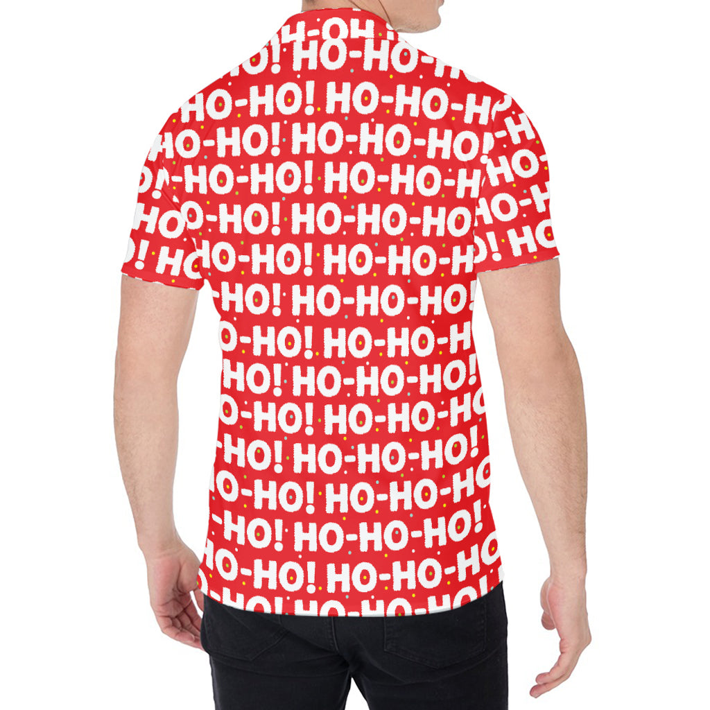 Christmas Ho Ho Ho Pattern Print Men's Shirt