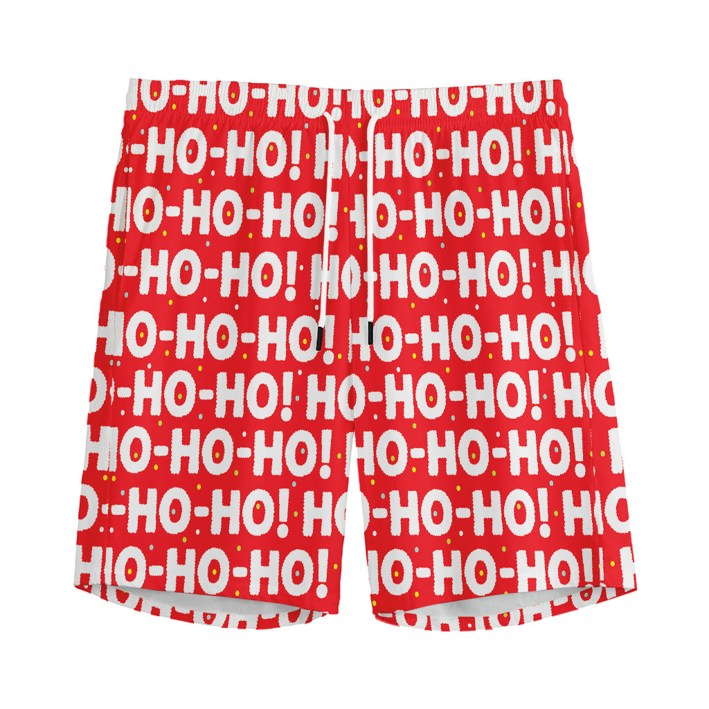 Christmas Ho Ho Ho Pattern Print Men's Sports Shorts