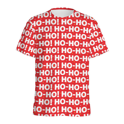 Christmas Ho Ho Ho Pattern Print Men's Sports T-Shirt