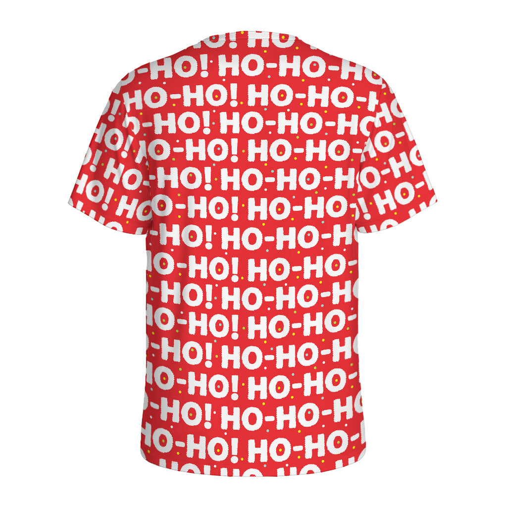 Christmas Ho Ho Ho Pattern Print Men's Sports T-Shirt