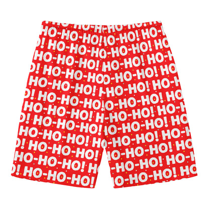 Christmas Ho Ho Ho Pattern Print Men's Swim Trunks