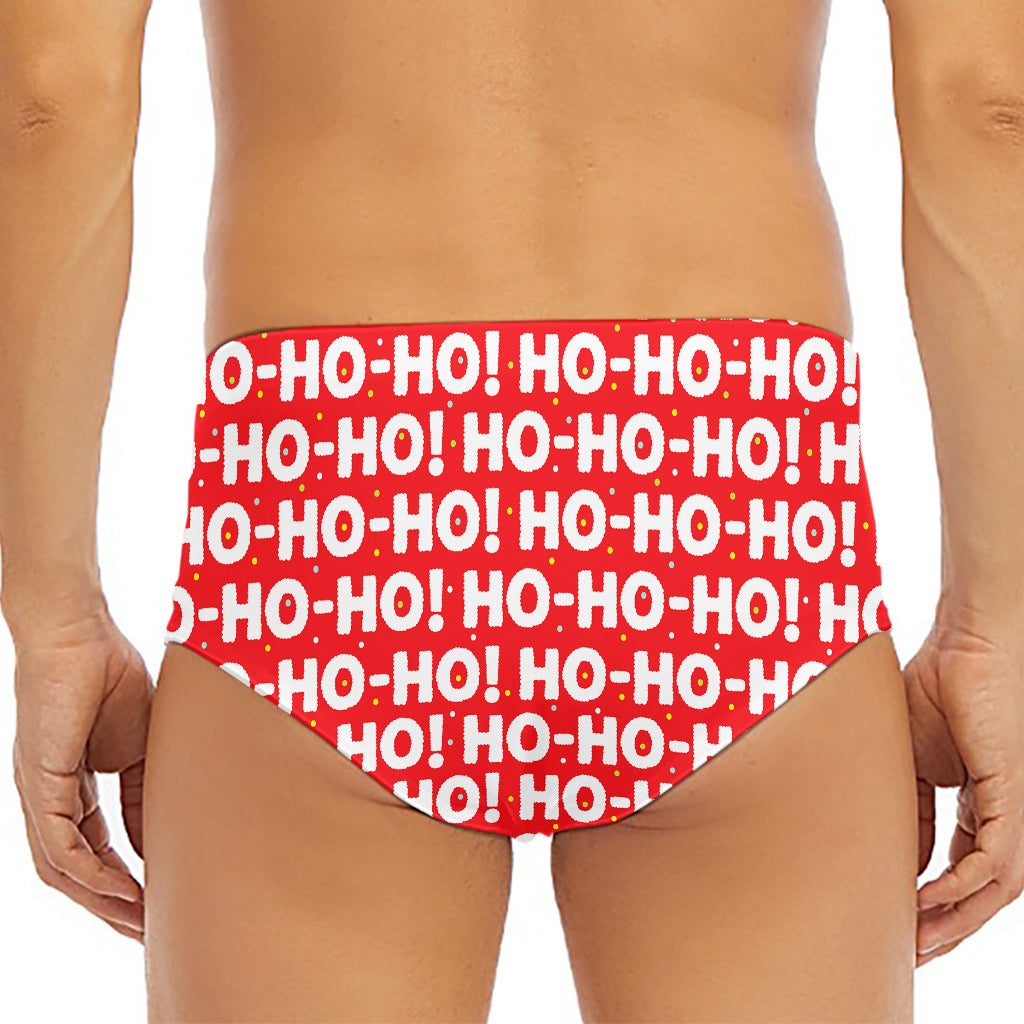 Christmas Ho Ho Ho Pattern Print Men's Triangle Swim Briefs