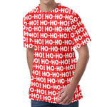 Christmas Ho Ho Ho Pattern Print Men's Velvet T-Shirt