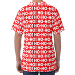Christmas Ho Ho Ho Pattern Print Men's Velvet T-Shirt