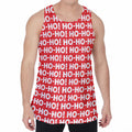 Christmas Ho Ho Ho Pattern Print Men's Velvet Tank Top