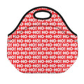 Christmas Ho Ho Ho Pattern Print Neoprene Lunch Bag