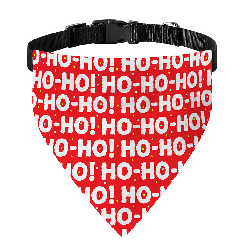 Christmas Ho Ho Ho Pattern Print Over The Collar Dog Bandana