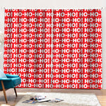Christmas Ho Ho Ho Pattern Print Pencil Pleat Curtains
