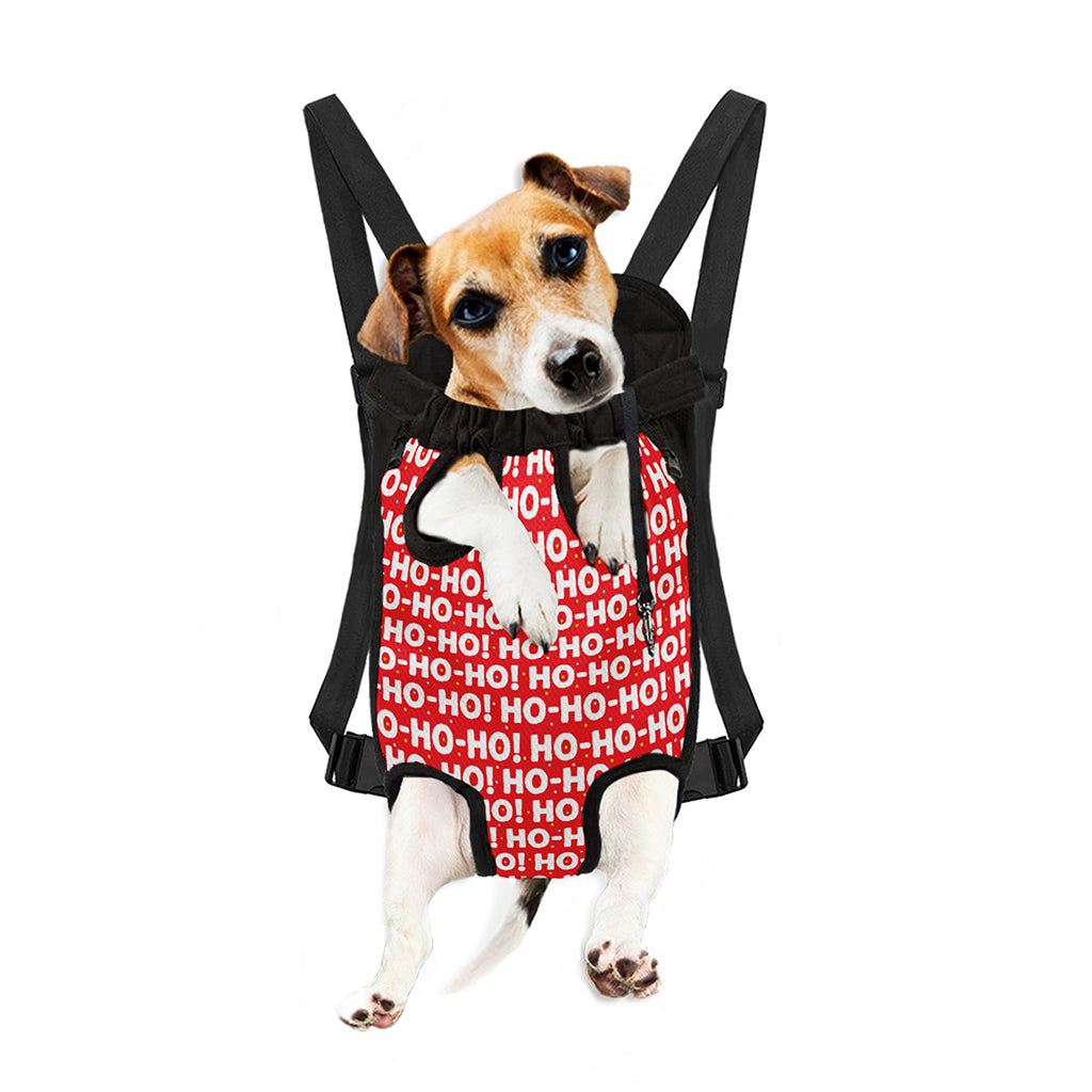 Christmas Ho Ho Ho Pattern Print Pet Carrier Backpack