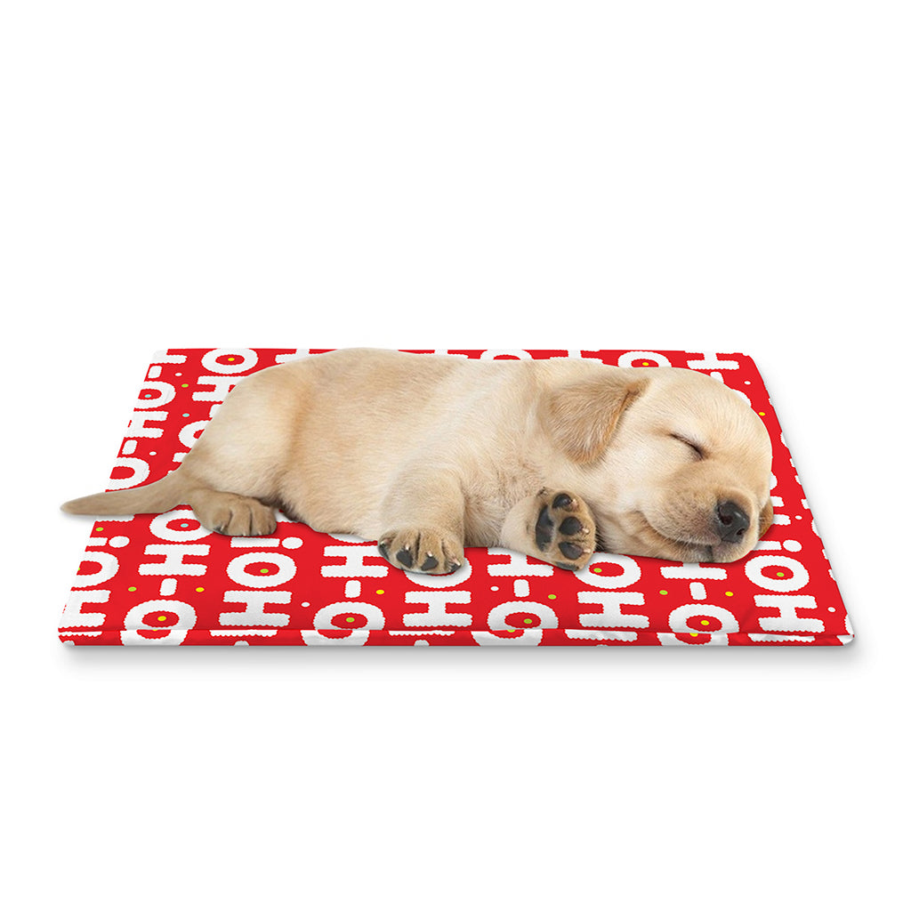 Christmas Ho Ho Ho Pattern Print Pet Cooling Mat Cover
