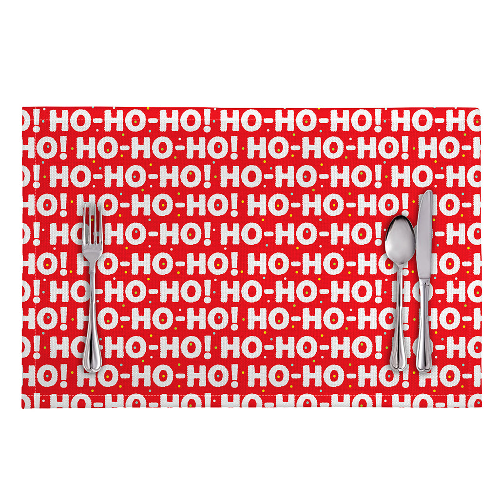 Christmas Ho Ho Ho Pattern Print Placemat