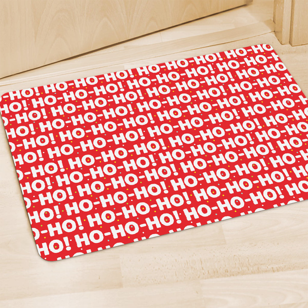 Christmas Ho Ho Ho Pattern Print Polyester Doormat