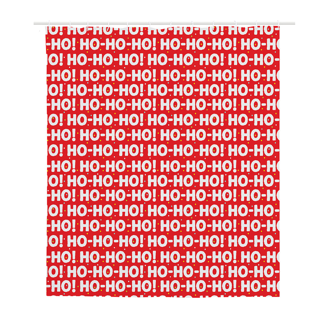 Christmas Ho Ho Ho Pattern Print Polyester Shower Curtain