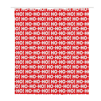 Christmas Ho Ho Ho Pattern Print Polyester Shower Curtain
