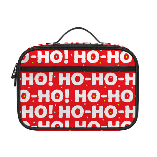 Christmas Ho Ho Ho Pattern Print Portable Lunch Bag