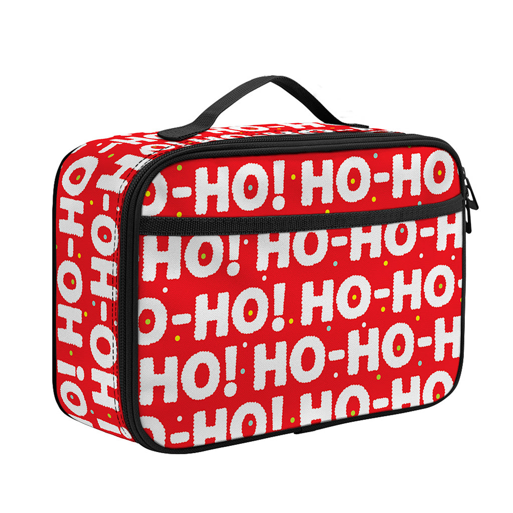 Christmas Ho Ho Ho Pattern Print Portable Lunch Bag