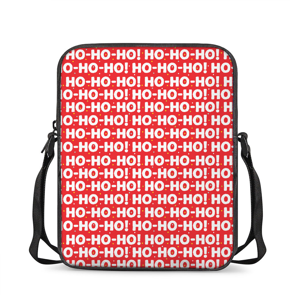 Christmas Ho Ho Ho Pattern Print Rectangular Crossbody Bag